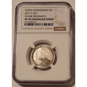 2017 S Ozark Riverways NP Quarter Enhanced Finish SP70 NGC